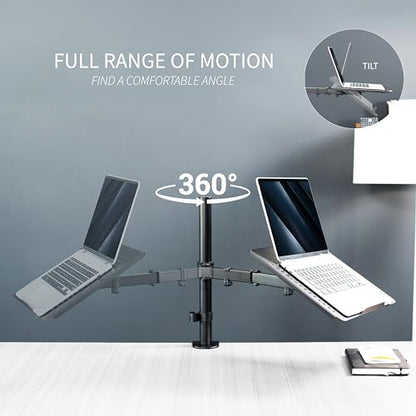 VIVO Single Laptop Notebook Desk Mount Stand, Fully Adjustable Extension with C-clamp, Fits up to 17 inch Laptops, Black, STAND-V001L - style: Desk Mount