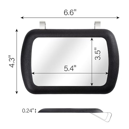 BFXM 2PCS Car Visor Mirror, Universal Clip-On Car Mirror Vanity - size: 2PCS