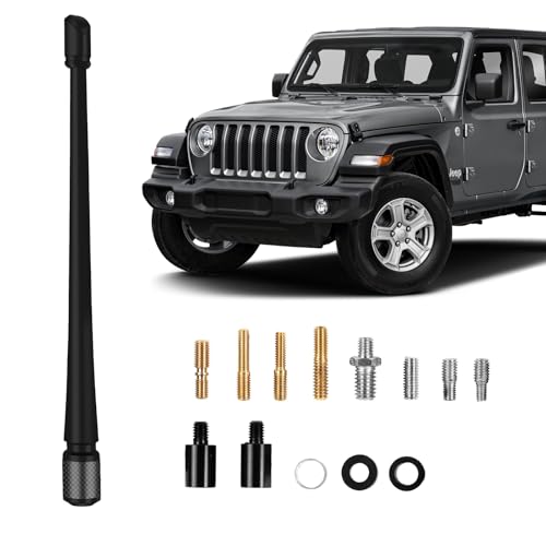 MODIGT 7 Inch Car Antenna Compatible with 2007-2024 Jeep Wrangler JK JKU JL JLU Rubicon Sahara Gladiator Flexible Rubber Radio Truck Antenna Designed for Optimized FM/AM Reception Black - size: 7INCH, style: 2007-2024 Jeep Wrangler JK JKU JL JLU Rubicon S