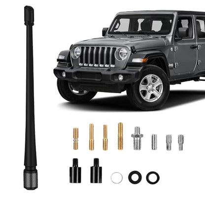 MODIGT 7 Inch Car Antenna Compatible with 2007-2024 Jeep Wrangler JK JKU JL JLU Rubicon Sahara Gladiator Flexible Rubber Radio Truck Antenna Designed for Optimized FM/AM Reception Black - size: 7INCH, style: 2007-2024 Jeep Wrangler JK JKU JL JLU Rubicon S