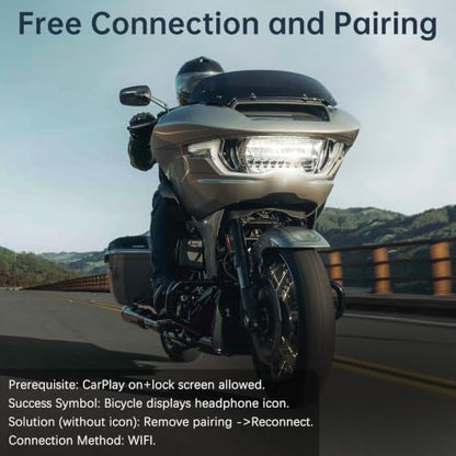 Bypass Motorcycle Wireless CarPlay Bluetooth Adapter - color: Dark Black