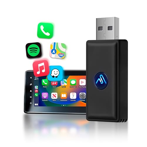 Wireless Carplay Adapter - Converts Wired to Wireless Carplay Dongle Plug & Play - Fit Cars 2015 or Newer with Factory Wired CarPlay - Micro Edition Black Matt (Rubber Finish) - style: Rubber finish
