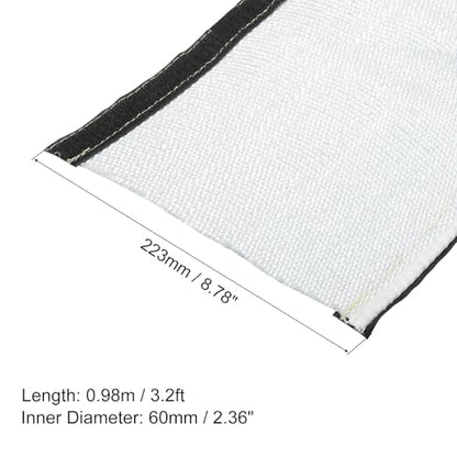 MECCANIXITY 1.5mm Heat Shroud Aluminized Sleeving 2 1/2" ID x 3.2FT Aluminum Metallic Fiberglass Heat Shroud for Fuel Lines Cables Electrical Wiring - size: 2 1/2" ID x 3.2FT