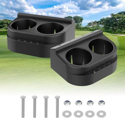 10L0L Golf Cart Dual Cup Holder for Club Car DS 1993-Up Gas & Electric Carts, Black ABS Plastic Drink Holder Storage Accessories, OEM# 1016811 101708301, 2 Pack