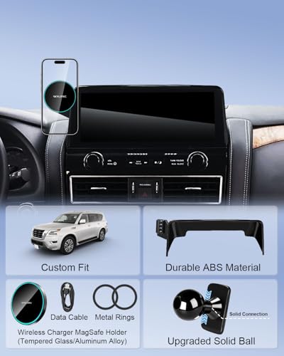 SKYLOTEC Magnetic Charger Phone Mount for Nissan Armada 2021-2024 12.3-Inch - color: Magnetic Wireless Charger, size: 2021-2024 Nissan Armada | 12.3-Inch