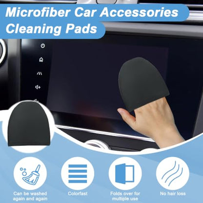 BFXM Car Screen Cleaner, 3.9''×4.1'' Black Microfiber Dashboard Wipes