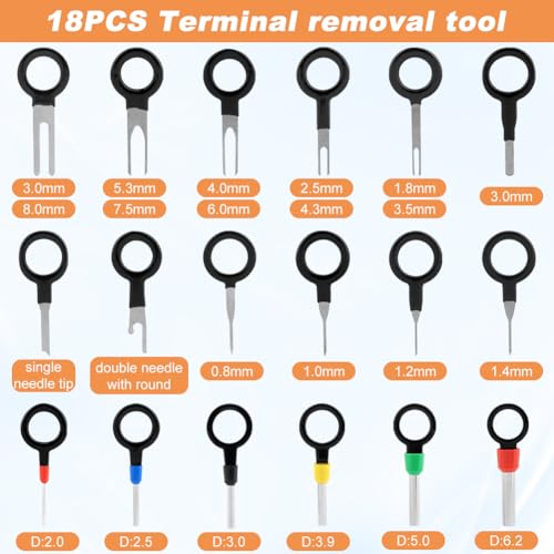 950pcs Pin Connector Kit,with Crimping Plier,Car Electrical Wire Connectors Terminal Pins,1/1.5/1.8/2.2/2.3/2.8/3.5mm Male & Female Wires Pins, Non Insulated Wire Terminal Pin Kit