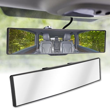 Rear View Mirror, Universal 11.4 Inch Interior Extended Rear View Mirror - color: White