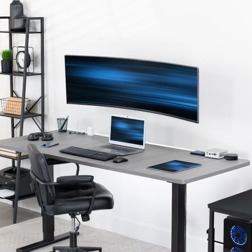 VIVO Single Ultrawide Heavy Duty Monitor Mount Wall Bracket, Height Adjustable up to 6.3 inch, Screens up to 49 inch with Max VESA 75x75mm and 100x100mm, Black, MOUNT-VW49A - color: Black, size: 17" to 49" Screens