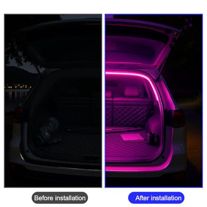 6.56 FT Flexible Silicone LED Trunk Light Strip, Purple - color: Purple