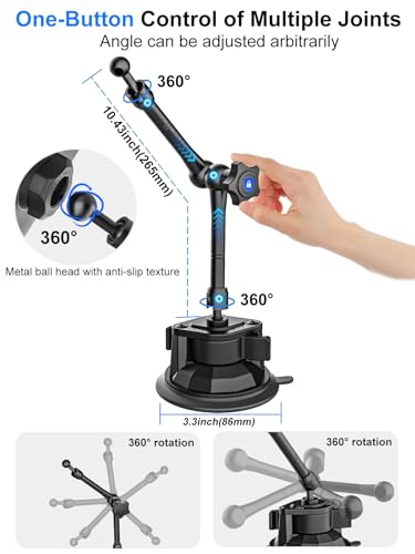 Tablet Holder for Car Dashboard Windshield, [Super Suction Cup] for iPad Car Mount, Truck Heavy Duty Tablet Mount for iPad Pro 12.9 Air Mini, Galaxy Tab, All 4-12.9" Tablets and Phones