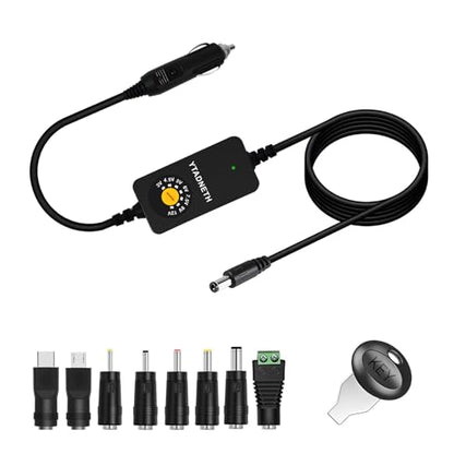 Car Charger Adapter with 3V 4.5V 5V 6V 7.5V 9V 12V 2A Auto Cigarette Lighter Male Plug Truck Power Supply Adapter Cable for Portable DVD Player Dash cam Speaker Tablet and More