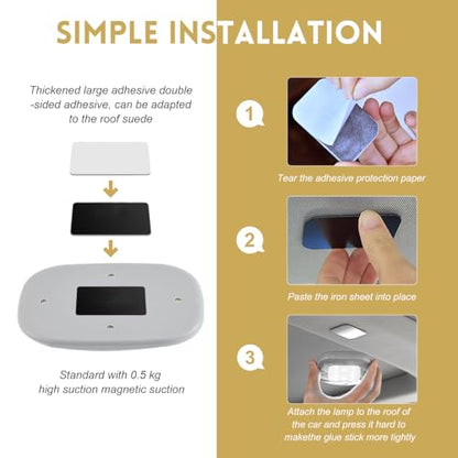 Car Interior Ceiling Roof Light, Magnetic Wireless Dome Map Lamp 10 LEDs Bright Reading Lights, Universal USB Rechargeable Dome Light Fixture for RV Camper Trailer Boat (Beige) - color: Beige