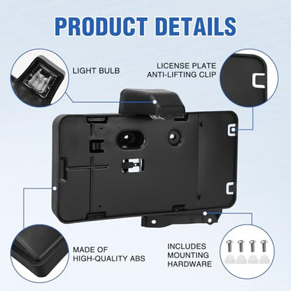 Nilight Rear License Plate Holder with Light for JK JKU 2007-2018 - color: Jeep Wrangler JK 2007-2018