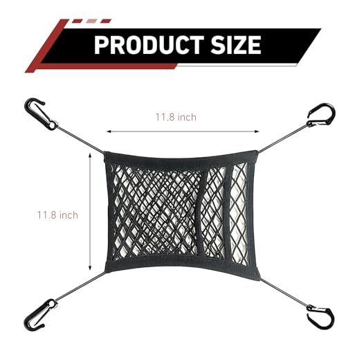 3-Layer Car Mesh Organizer, Front Seat Back Net Bag, Stretchable Kid Dog Car Net Barrier Pet Divider Storage, Universal Hanging Storage Netting Pouch for Most Auto, Sedan, SUV