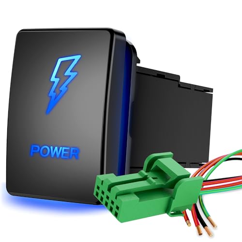 Nilight Power Push Button Switch w/Connector Wire Kit 1.28" x 0.87" - style: LED LIGHT BAR