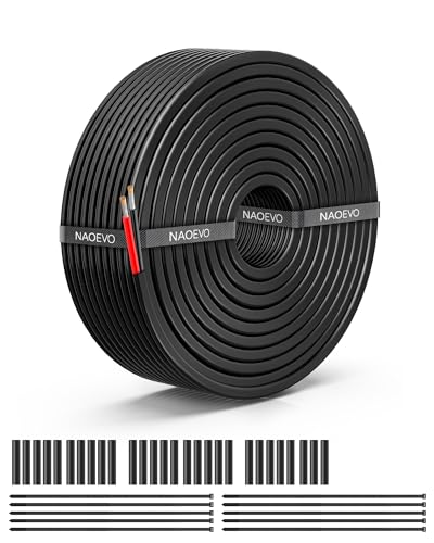 NAOEVO 10 Gauge Wire 2 Conductor, 10 Gauge Automotive Wire 12V Cable, 30FT - size: 30ft, style: 2C-10AWG