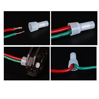 250PCS Closed End Crimp Terminals Nylon Wire Connectors Crimp Cap Wire Terminals Connectors Assortment Kit 22-16/16-14/12-10 AWG Wire End Caps (SNM)