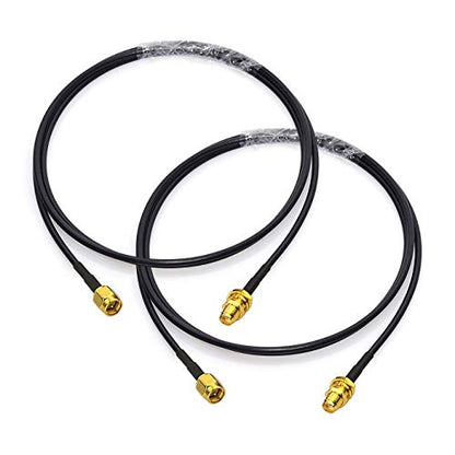 BINGFU SMA Male to SMA Female Bulkhead Mount RG174 Antenna Extension Cable 1m 3 feet 2-Pack Compatible with 4G LTE Router Gateway Modem Cellular SDR Dongle Receiver - color: 1m / 3 feet