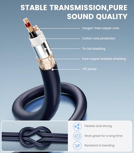 Tisino Dual RCA to XLR Cable, 2 RCA to 2 XLR Male HiFi Stereo Audio Connection Microphone Cable Wire Cord Path Cable - 10 Feet - size: 10 feet