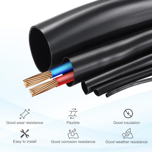 MECCANIXITY 10m PVC Cable Sleeve Tubing, 4mm PVC Tube Black Cord Organizer Wire Shielding Sheathing Wrap - size: 10m x 4mm