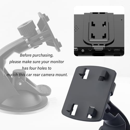 Car Backup Camera Monitor Stand,Reverse Camera Monitor Mount with Strong Suction Cups,Adjustable Windshield Mount for Car Truck SUV 4.3" & 5" Backup Camera with Monitor