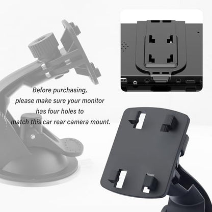 Car Backup Camera Monitor Stand,Reverse Camera Monitor Mount with Strong Suction Cups,Adjustable Windshield Mount for Car Truck SUV 4.3" & 5" Backup Camera with Monitor