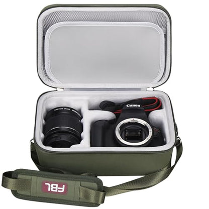 FBLFOBELI EVA Camera Case for Canon EOS Rebel T7/T8i/T5/R50/R100 - color: Army Green