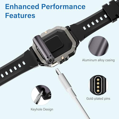 270-Degree Angled USB-C Charger Adapter for Garmin Watch (2 Pack), C to Garmin Cable Converter with Anti-Lost Lanyard, Safe Fast Charging for Fenix,Forerunner,Instinct,Venu,Epix,Tactix,Swim - size: Side Angled