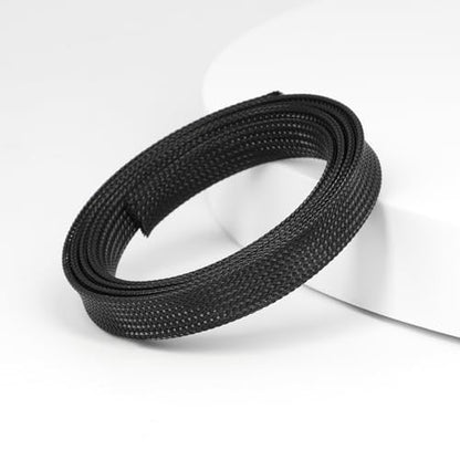 25ft PET Expandable Braided Cable Sleeve 1/6inch(4mm) Pet Braided Cable Sleeve for Audio Video Device Wire Automotive Wire (Black) - color: Black, size: 4mm"(1/6 inch)