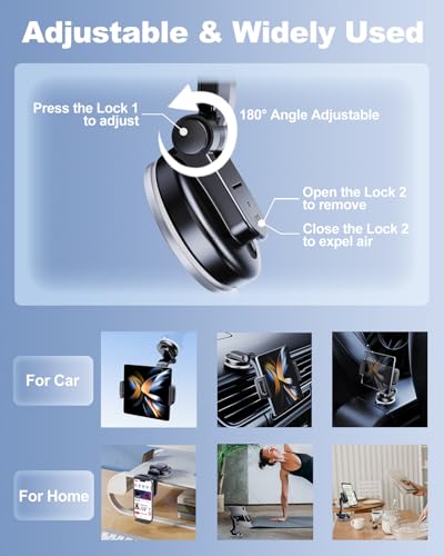 Car Phone Mount for Samsung Galaxy Z Fold 8 Ultra 8 7 6 5 4 3 2, Folding Phone/Tablet Suction Cup Holder for Dashboard Fit for iPad mini Pro Air Pixel Fold and More 4-12.9" Device Accessories - style: Dashboard