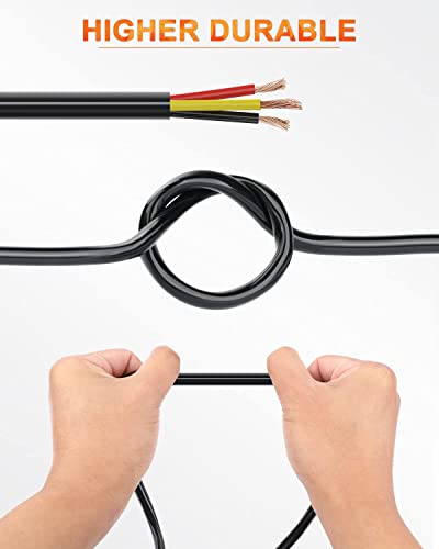 NAOEVO 16 Gauge Wire 3 Conductor, 16 Gauge Automotive Wire 12V Cable, 30FT - size: 30ft, style: 3C-16AWG