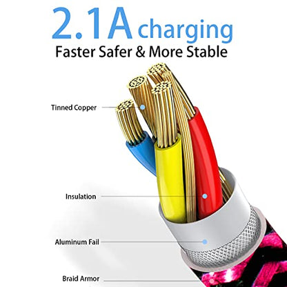Teeind USB C Angle Cord: [90 Degree/6ft/4Pack] Nylon USB C Cable Compatible with Samsung Galaxy S10/S10e/9/Note 10, Charger Cable-[Blue/Black/Magenta/Purple] (Pack of 2) - size: 6 feet (Pack of 2)