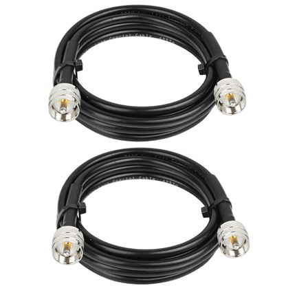 MOOKEERF RG8x Jumper Cable 5ft,2 Pack PL259 Jumper CB Coax Cable 50 Ohm,UHF PL259 Male to Male Low Loss CB Antenna Extension for HAM Radio,VHF Radio,SWR Meter,Antenna Analyzer - size: 5FT