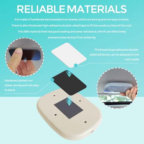 Car Interior Ceiling Roof Lights, Dome Light, Magnetic Rechargeable USB Wireless Dome Lamp, Press Switch 10 LEDs Car Interior Ceiling Reading Lamp Universal for RV Truck Trailer Camper (Beige) - color: Beige