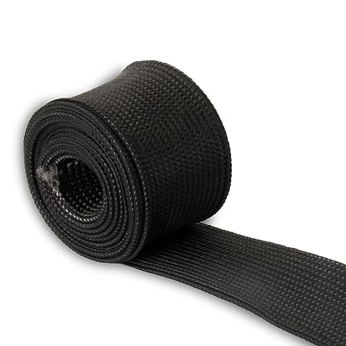 Fiberglass Heat Shield Sleeve Adjustable Hose Heat Spark Plug Wire High Temp(5 Feet-0.75''Inch/20MM) For Exhaust Insulation Thermal Wrap Roll Car Brake Line Cable Protection Tape Black - size: 3/4''X 5'