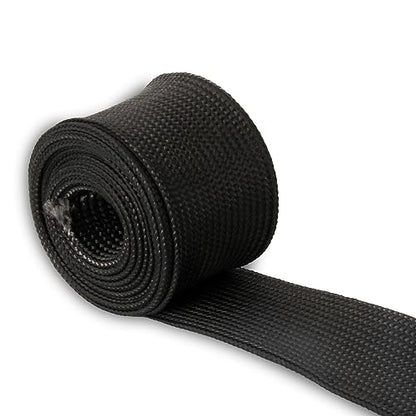 Fiberglass Heat Shield Sleeve Adjustable Hose Heat Spark Plug Wire High Temp(5 Feet-0.75''Inch/20MM) For Exhaust Insulation Thermal Wrap Roll Car Brake Line Cable Protection Tape Black - size: 3/4''X 5'