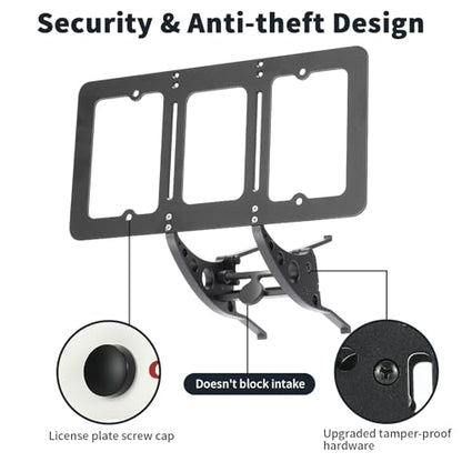 Tesla Model 3 Highland Front License Plate Holder, Height-Adjustable & No Drill License Plate Mouting Kit with Anti-Theft Features (FIt Model 3 2024-2025, No Front Bumper Camera) - size: 2024+ Model 3 Highland (No Front Camera)