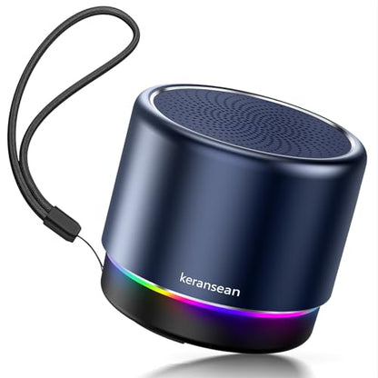 Small Bluetooth Speaker with Lights, Mini Speakers with BT5.4, Stereo Sound - color: Blue