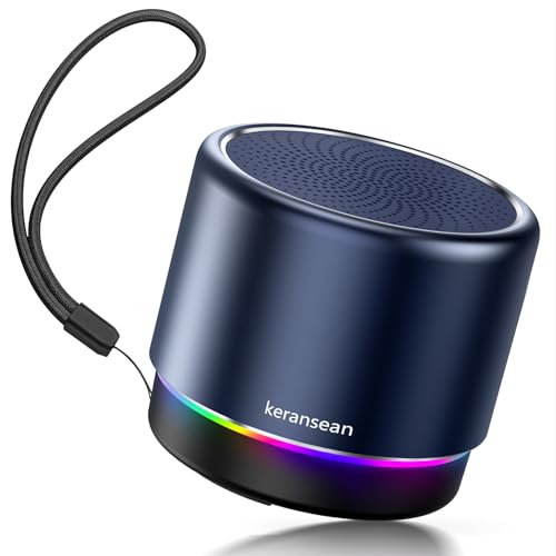 Small Bluetooth Speaker with Lights, Mini Speakers with BT5.4, Stereo Sound - color: Blue