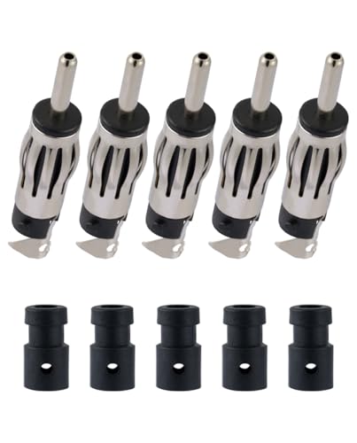 5PCS Car Radio DIN Male Connector FM AM Universal Car Antenna DIN Plug Copper Connector for Extension Coaxial Cable RG58 - size: RG58 5PCS