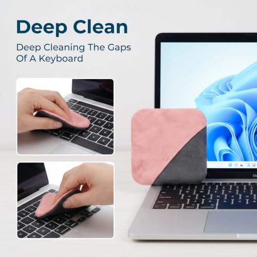Car Screen Cleaner, 4.1''×4.1'' Microfiber Dashboard Wipes, Car Wipes Interior Cleaning, Square Cars Screen Wipe, Square Cleaner Tool for Dashboard LCD Display (Pink)