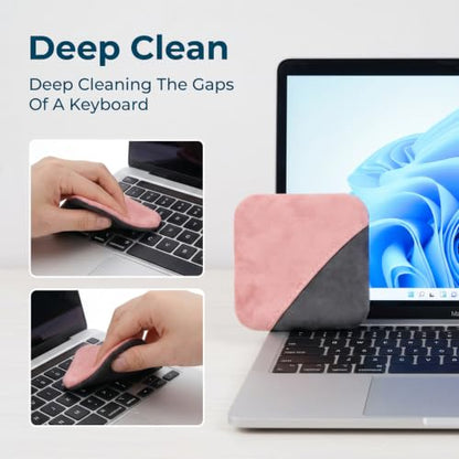 Car Screen Cleaner, 4.1''×4.1'' Microfiber Dashboard Wipes, Car Wipes Interior Cleaning, Square Cars Screen Wipe, Square Cleaner Tool for Dashboard LCD Display (Pink)