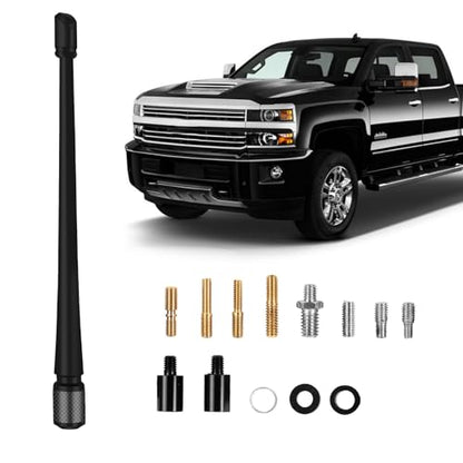 MODIGT 7 Inch Car Antenna Compatible with 2009-2024 Chevy Silverado 1500 2500 3500 and GMC Sierra Flexible Rubber Radio Truck Antenna Designed for Optimized FM/AM Reception Black - size: 7INCH, style: 2009-2024 Chevy Silverado 1500 2500 3500 and GMC Sierr