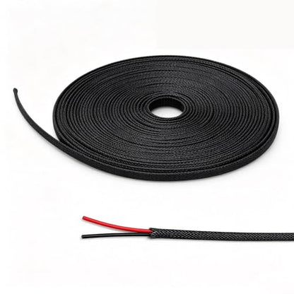 1/4''-39Ft Expandable Braided Cable Sleeve, PET Wire Loom for Home Device - color: Black, size: 1/4''-39ft