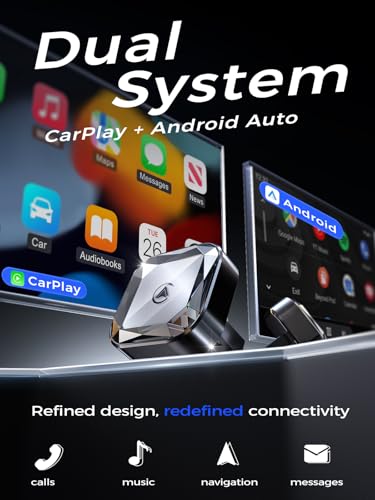 Wireless CarPlay Adapter & Wireless Android Auto Adapter, 2 in 1 Car Dongle