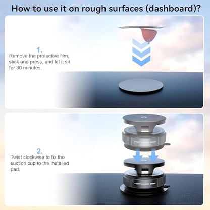 CloudValley 15W Fast Wireless Charger Car Phone Mount Charger with Type-C Fast Car Charger, Vacuum Suction Cup Magnetic Phone Holder Design for MagSafe iPhone 17 Pro Max 16-12 Series,Pixel 10 Pro XL - style: Charger Mount With Adapter