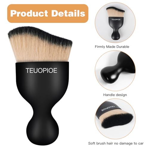 Car Detailing Brush for Interior Dusting and Air Vents,BK Brown - color: Brown Black