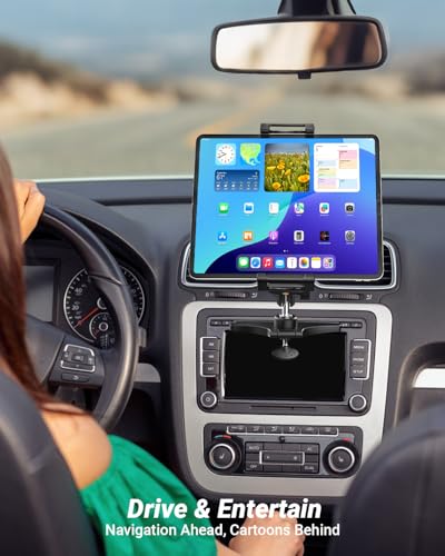Metal Car CD Slot Tablet Mount Sturdy for 6.1-15.6" Tablet with case