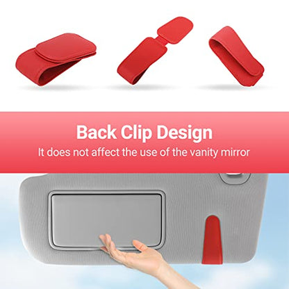 Sunglass Holder for Car Sun Visor Sunglasses Clip Car accessories -Red - color: Red